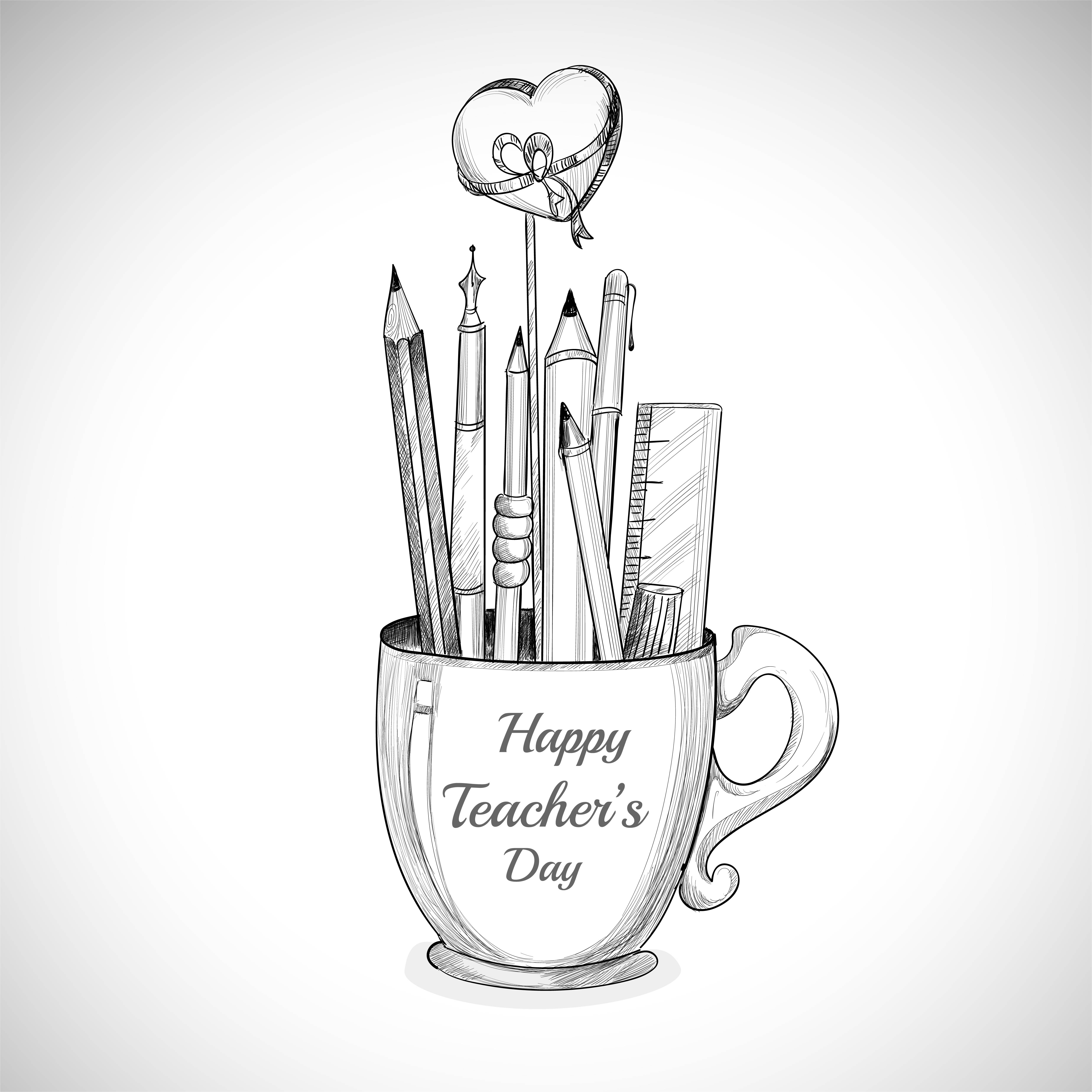 beautiful happy teachers day stock vector | Photoskart-saigonsouth.com.vn