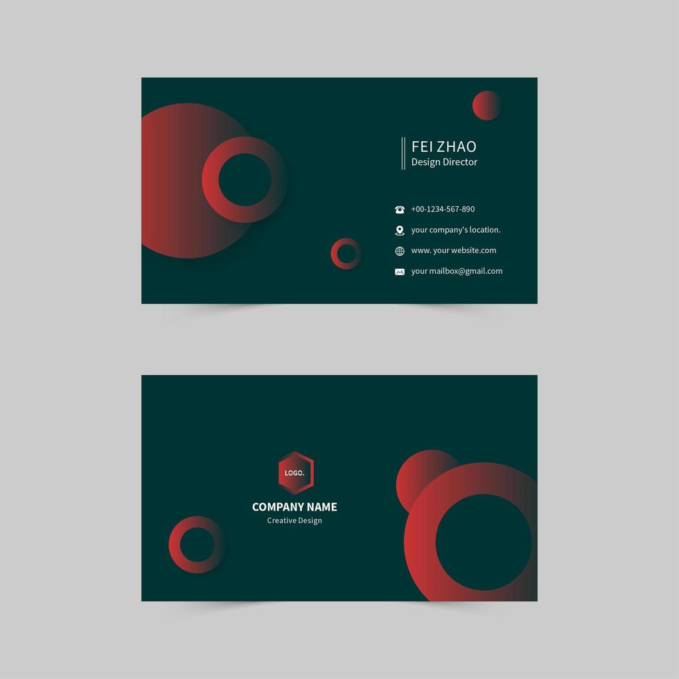 Gradient technology business card vector