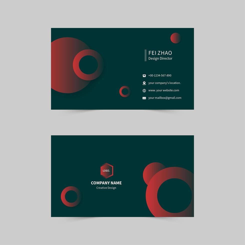 Gradient technology business card vector