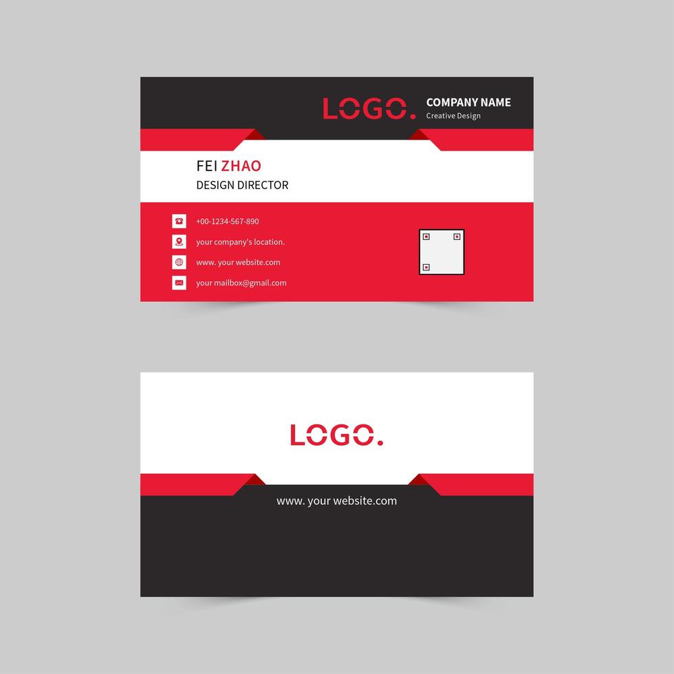 Simple company business card vector