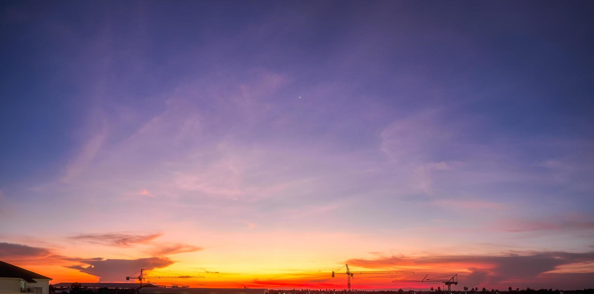 Panorama view at sunset photo