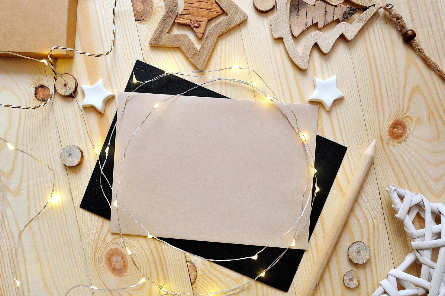 Christmas background kraft sheet of paper  photo