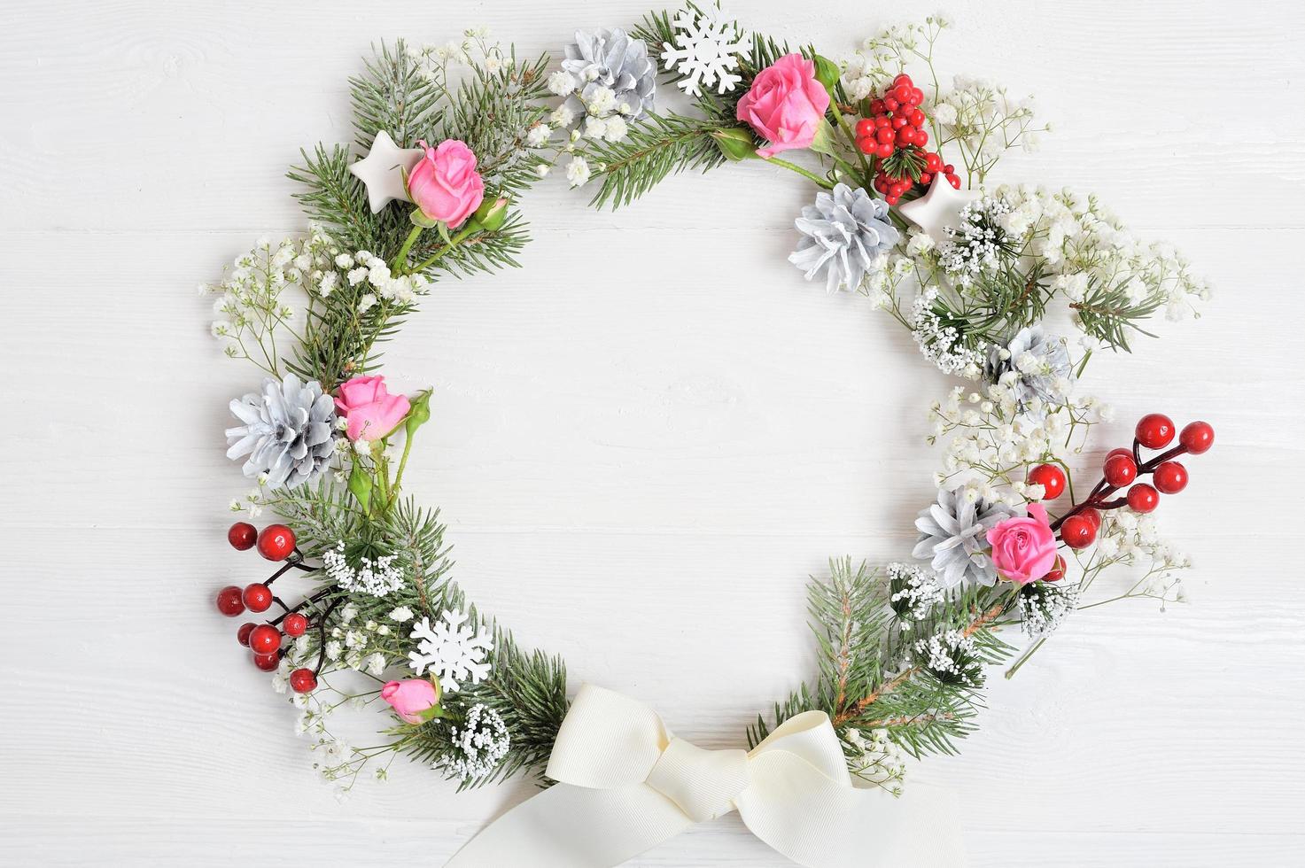 Mockup of Christmas wreath  photo