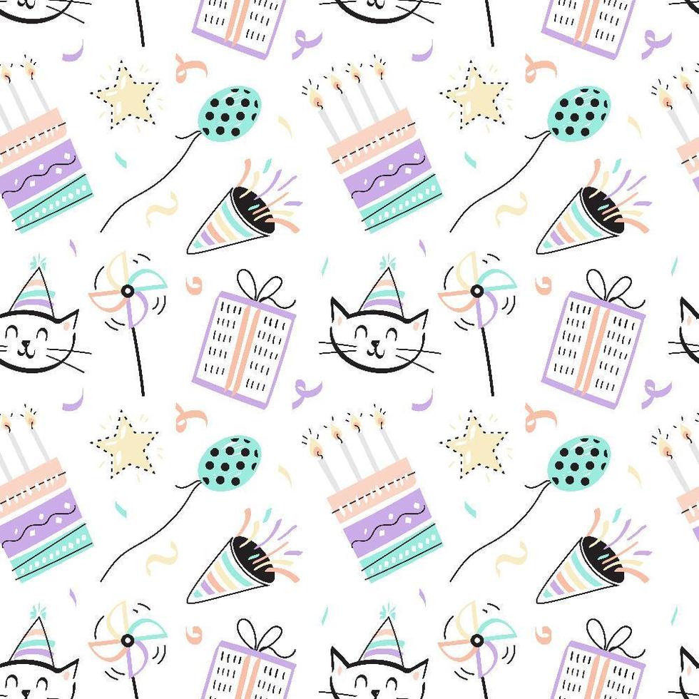 Fun Seamless Birthday Pattern vector