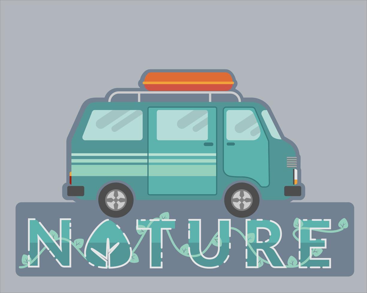 Recreation vehicle design for nature travel  vector