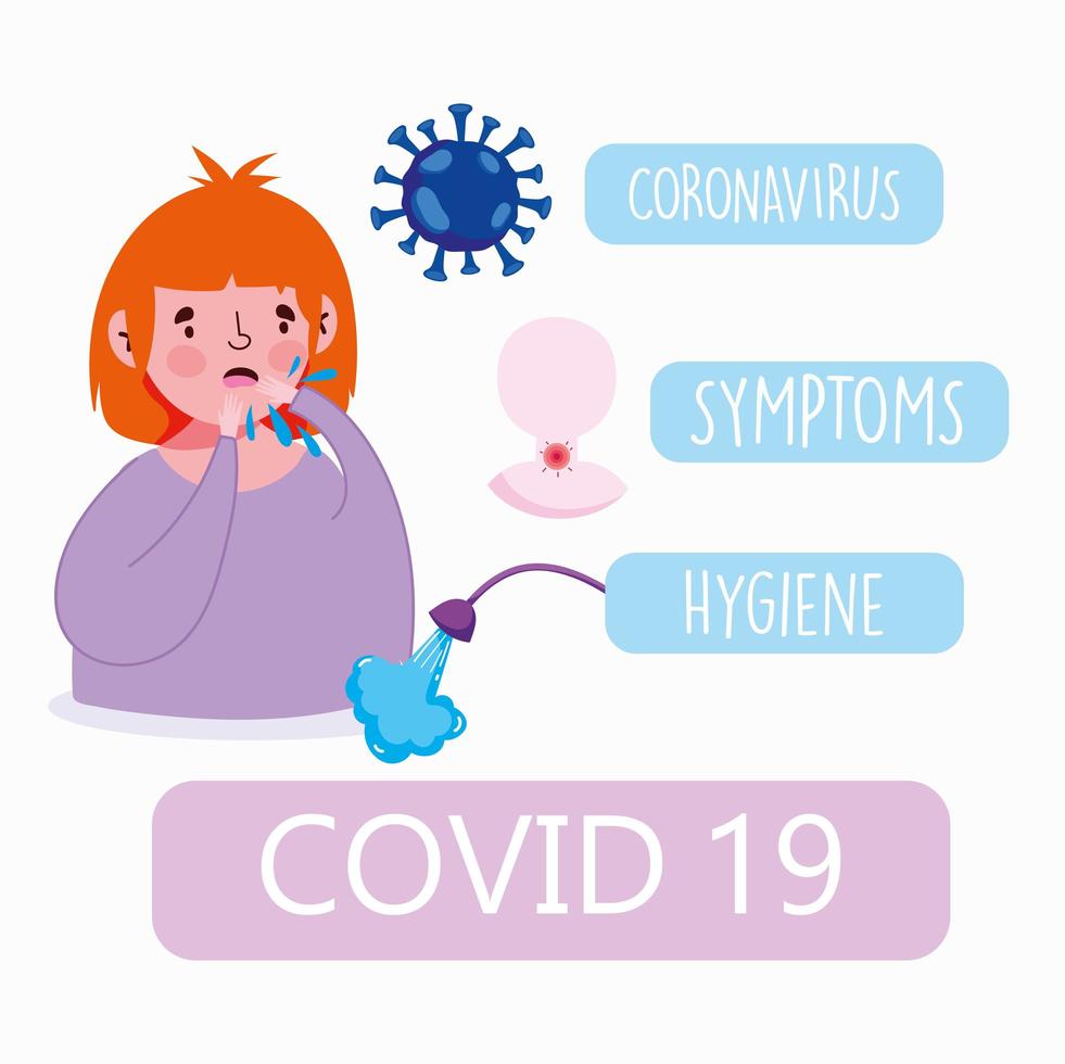 Infografía explicativa de coronavirus de síntomas y prevención. vector