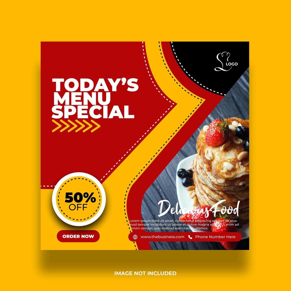 Abstract Food Social Media Banner vector