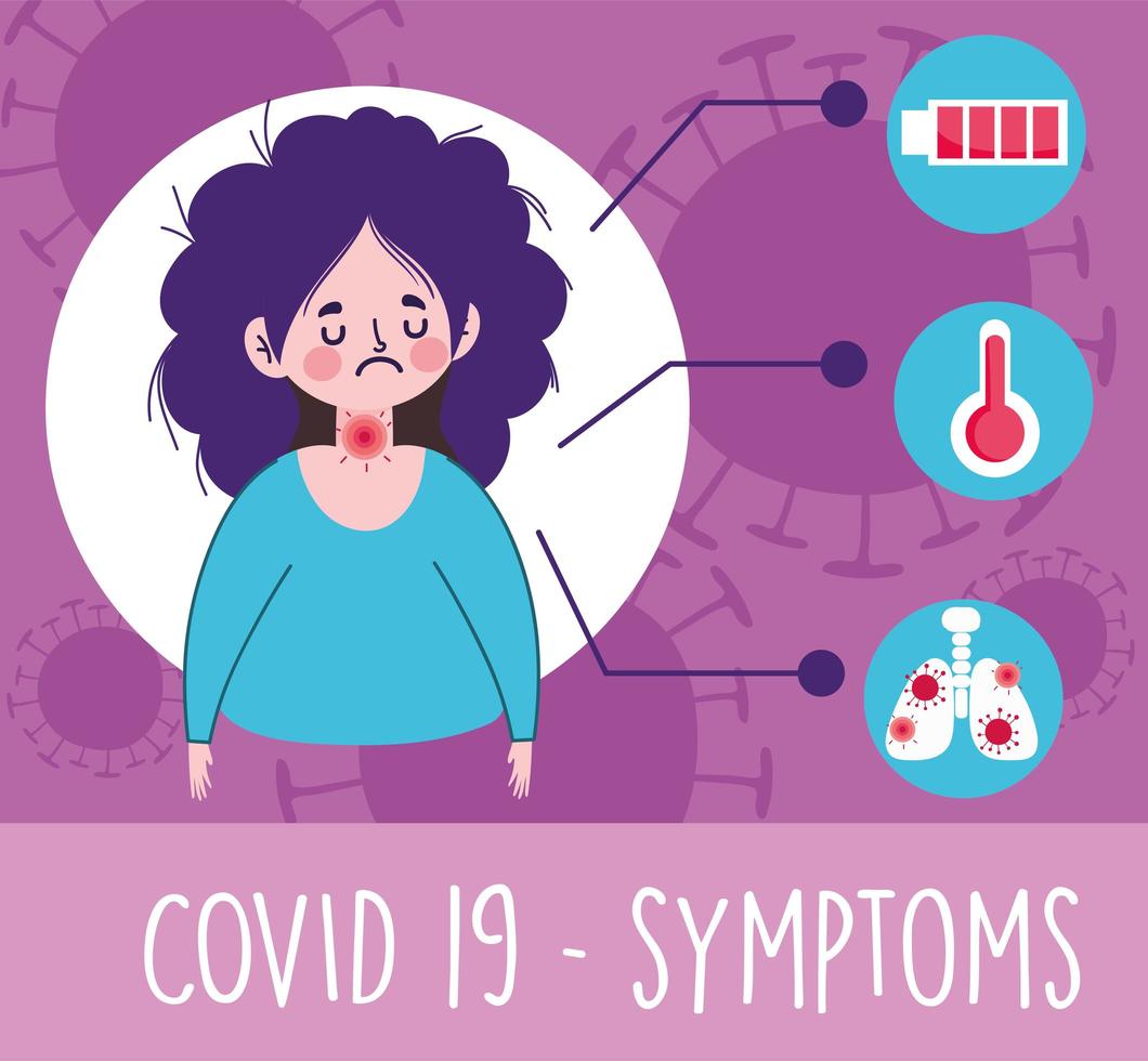Girl with a sore throat, fever and viral symptoms vector