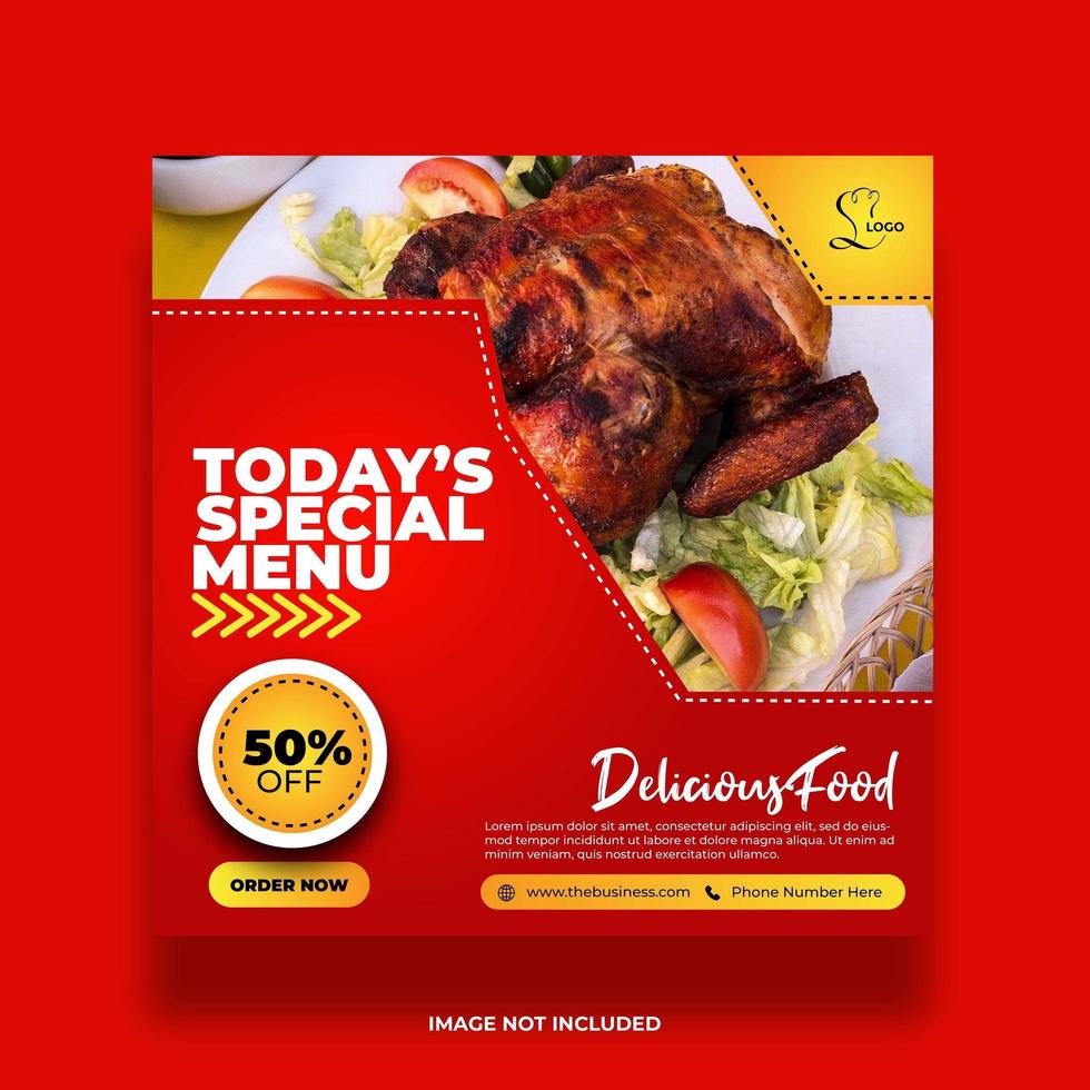 Special Menu Food Banner For Social Media vector