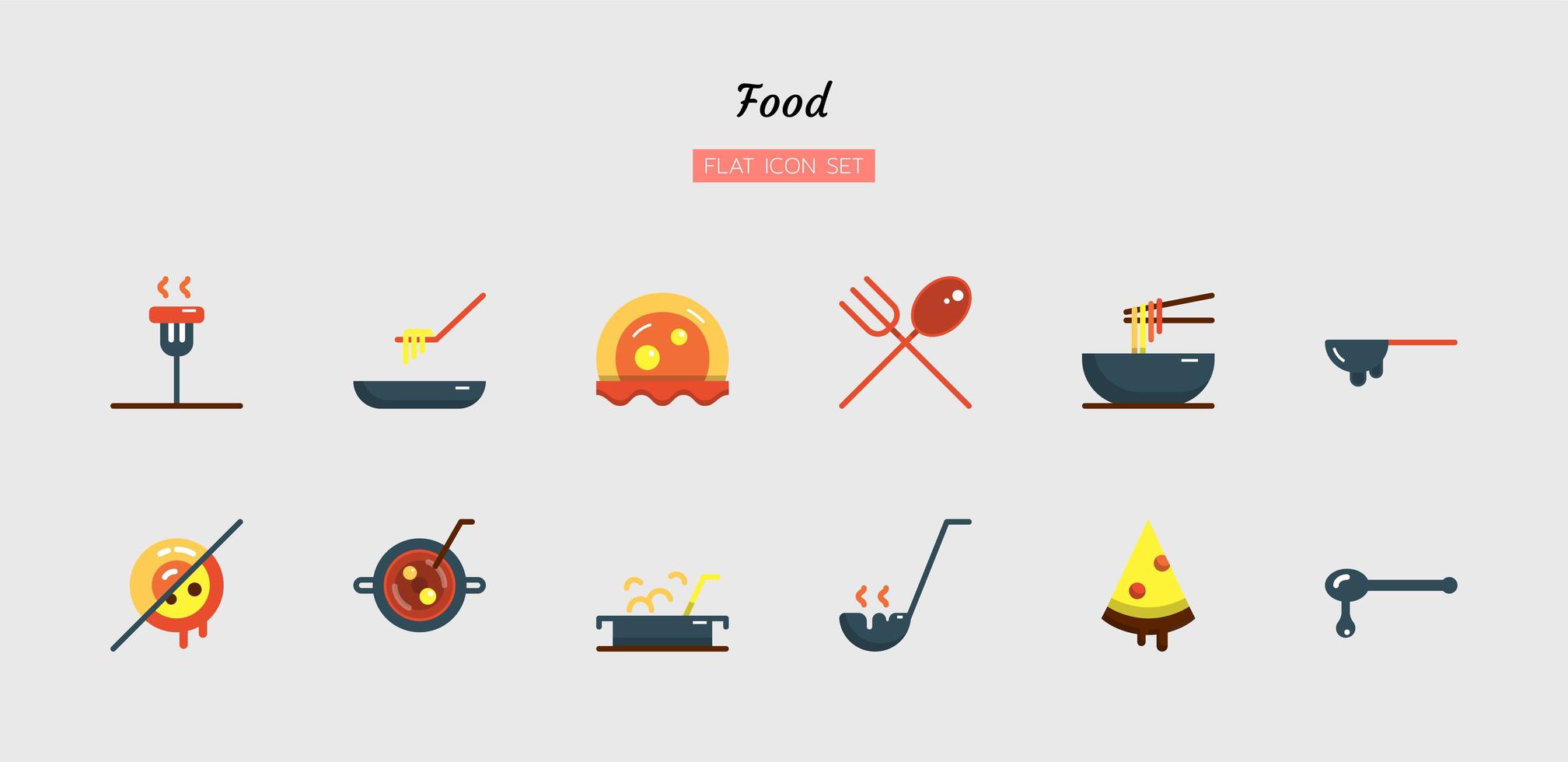 Colorful flat food icon symbol se vector