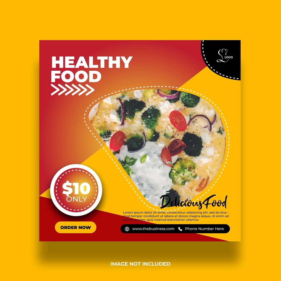 Creative Minimal Yellow And Red Food Banner For Social Media vector