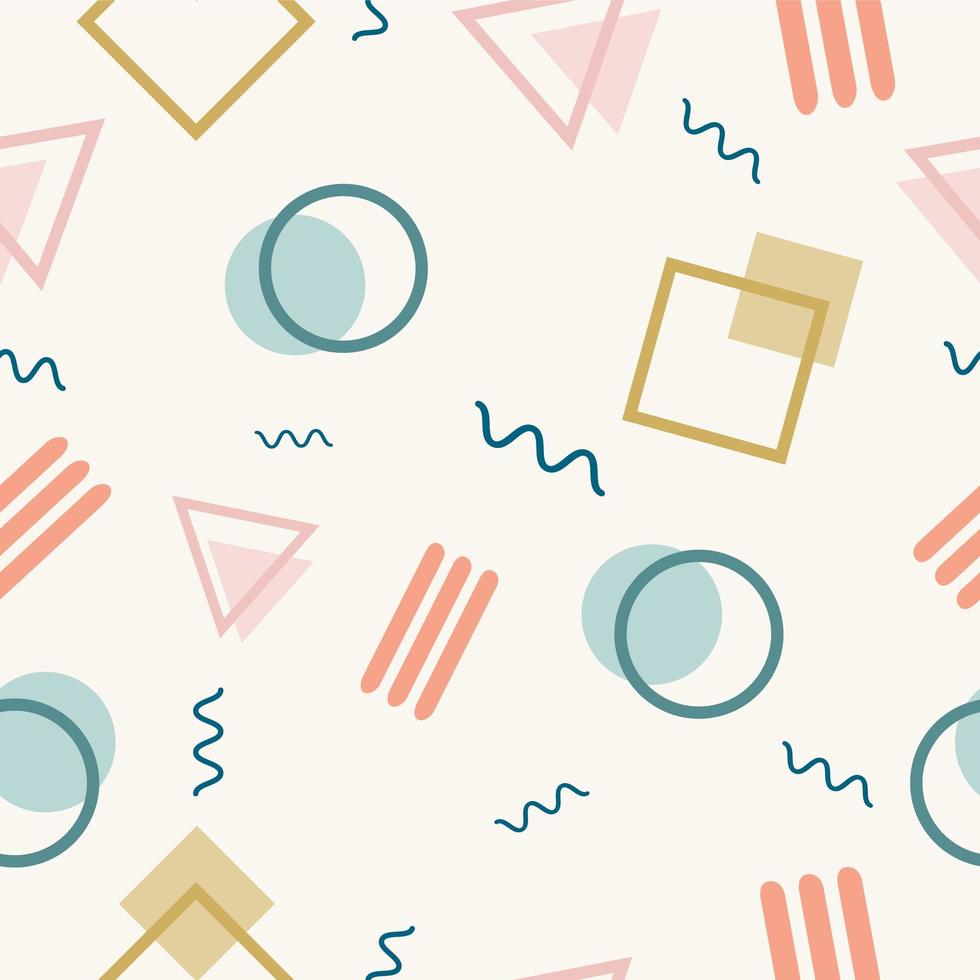 Retro Memphis Shapes Seamless Pattern vector