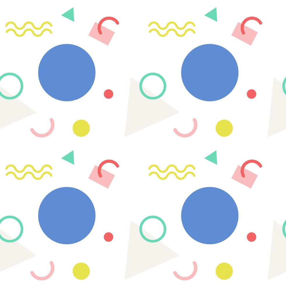 Seamless Geometric Memphis Style Pattern vector
