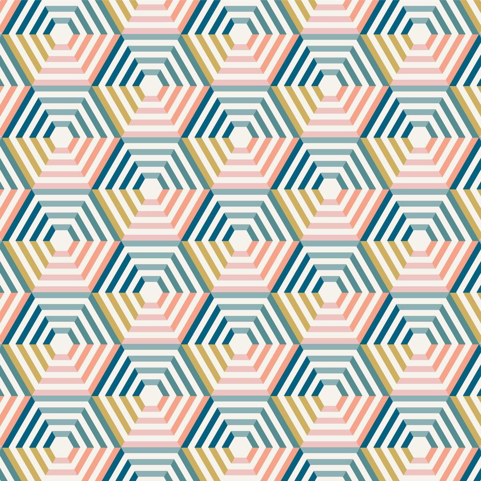Abstract Colorful Striped Hexagon Pattern vector