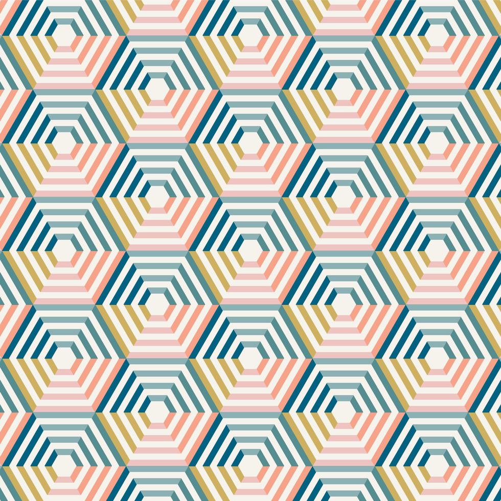 Abstract Colorful Striped Hexagon Pattern vector