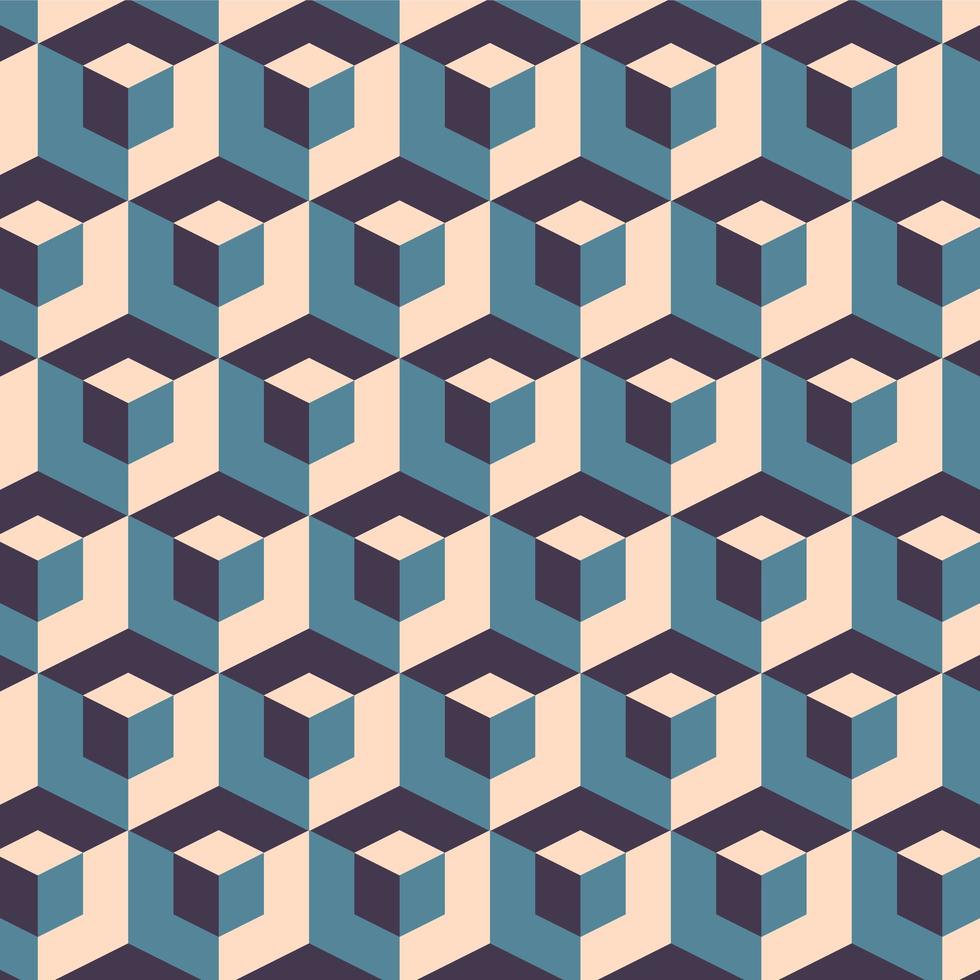 Abstract Geometric Cubes Seamless Pattern vector