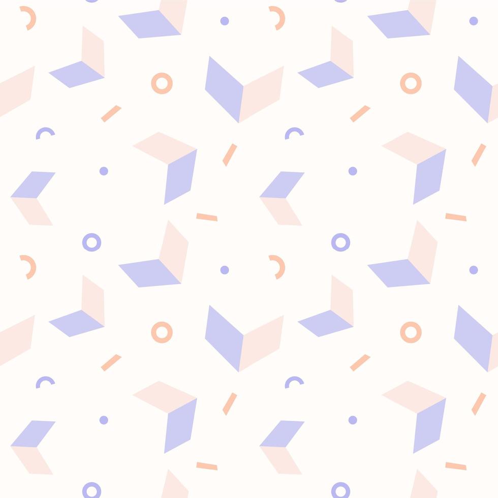 Abstract Pastel Geometric Shapes Seamless Pattern vector