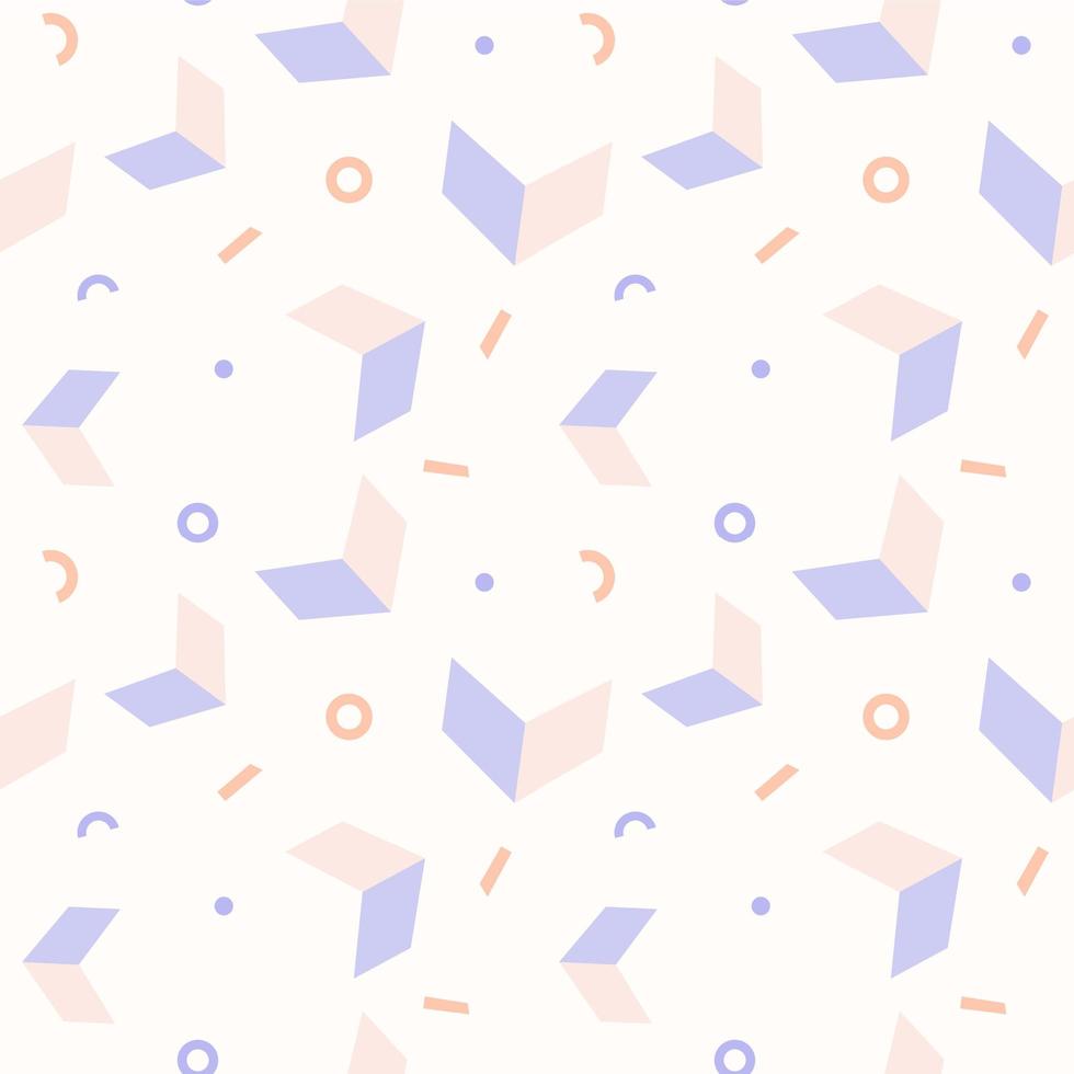 Abstract Pastel Geometric Shapes Seamless Pattern vector