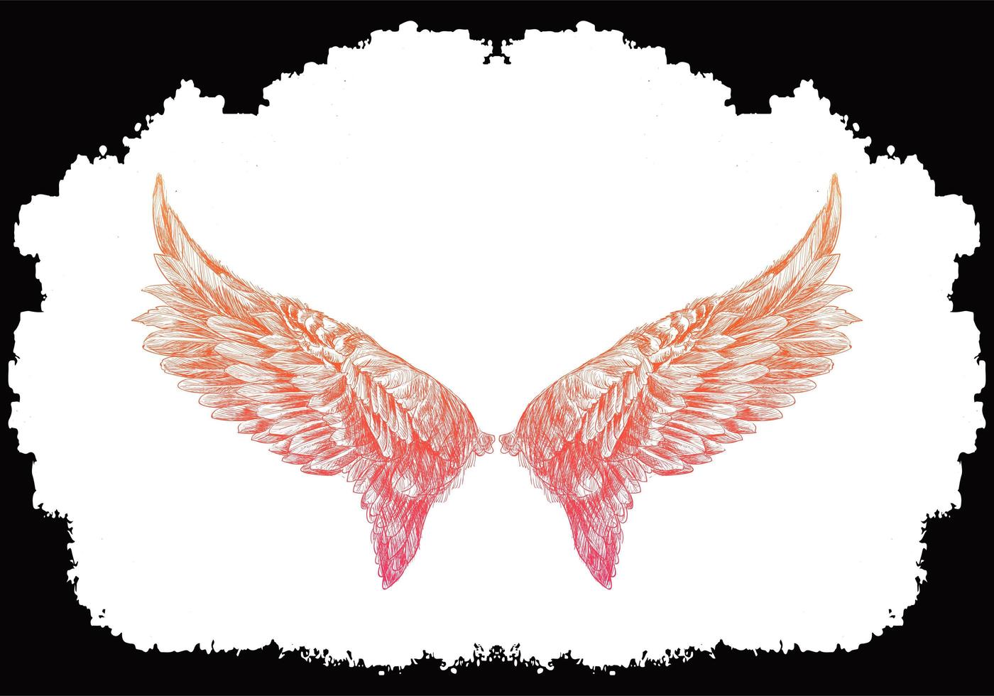 Pink Bird Wings Sketch Background vector