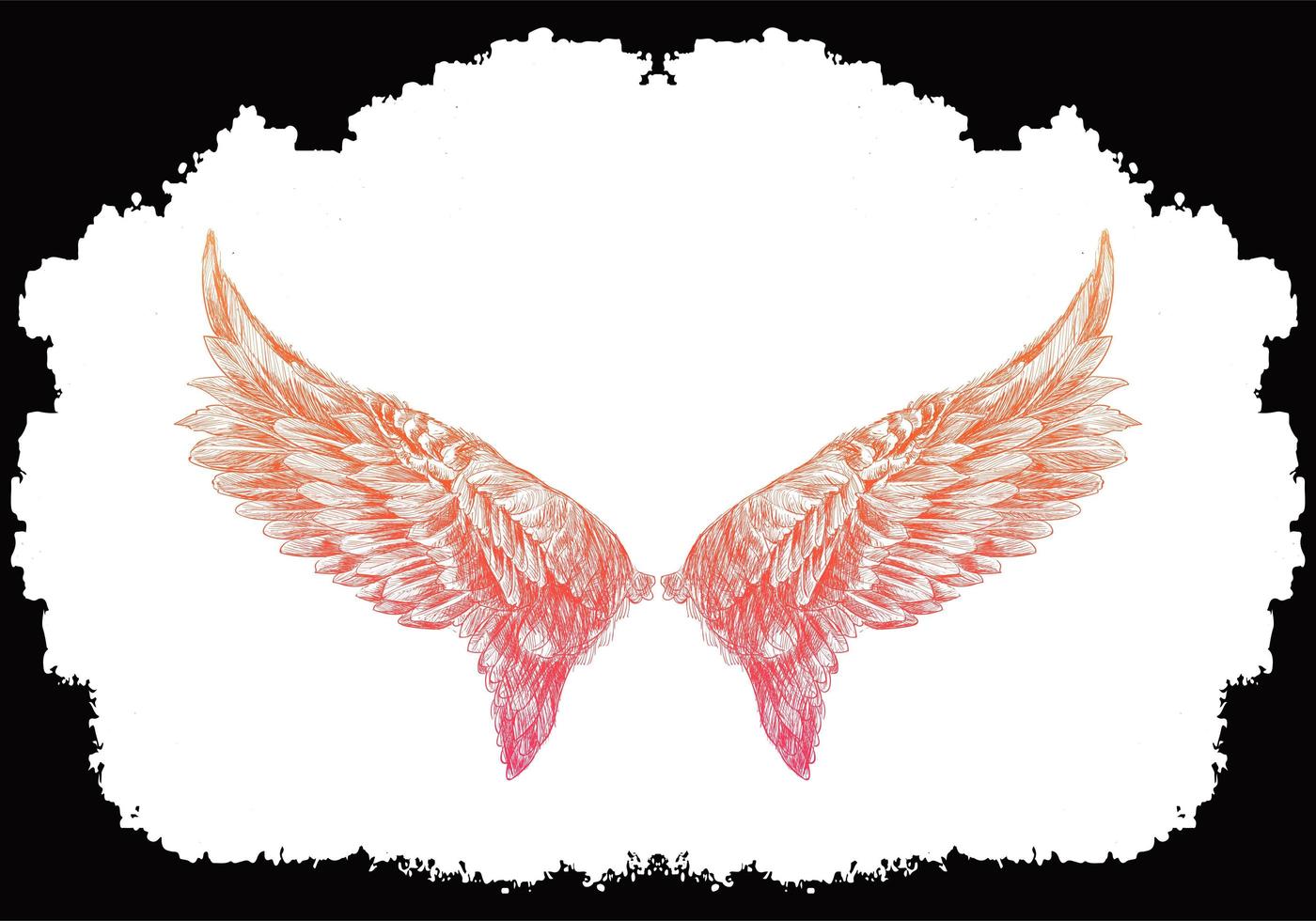 Pink Bird Wings Sketch Background vector