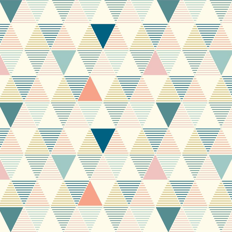 Geometric Colorful Line Triangles Seamless Pattern vector