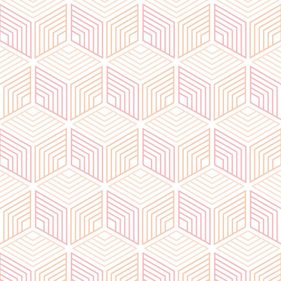 Geometric Line Cubes Seamless Pattern vector