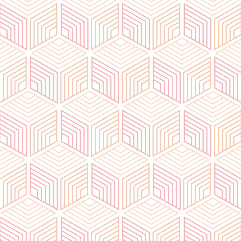 Geometric Line Cubes Seamless Pattern vector