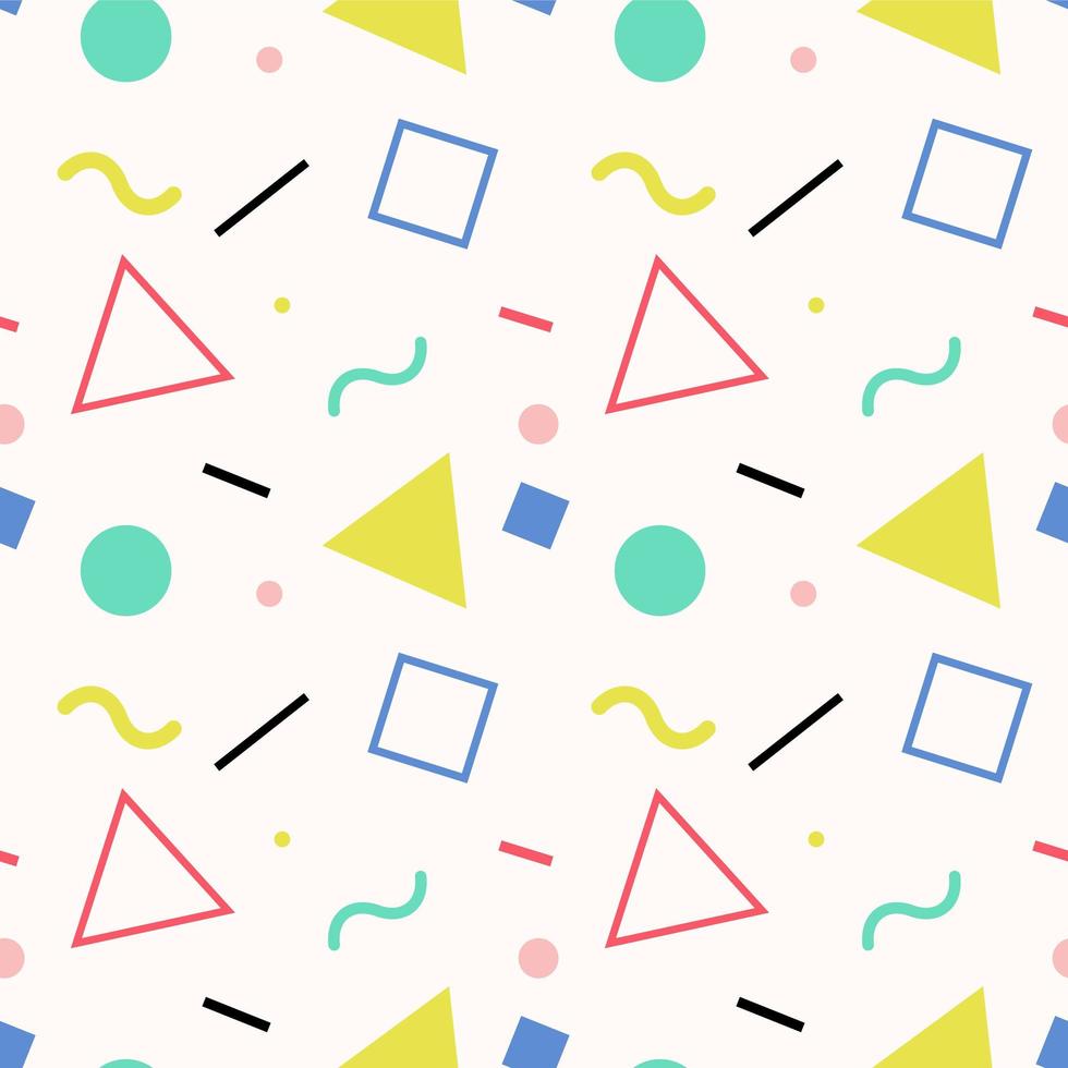 Geometric Memphis Seamless Pattern vector