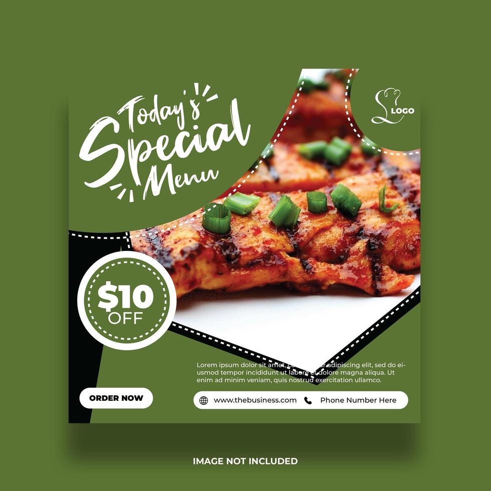 Green Special Menu Social Media Premium Post vector