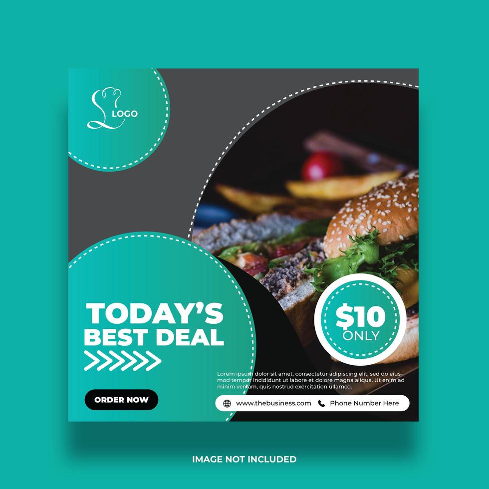 Circular Green and Gray Food Deal Social Media Banner vector