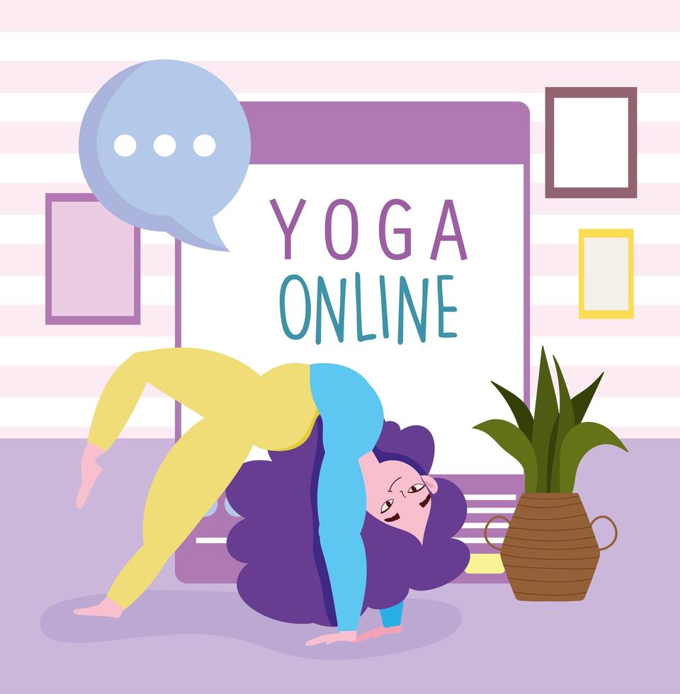 Young woman practicing yoga vector