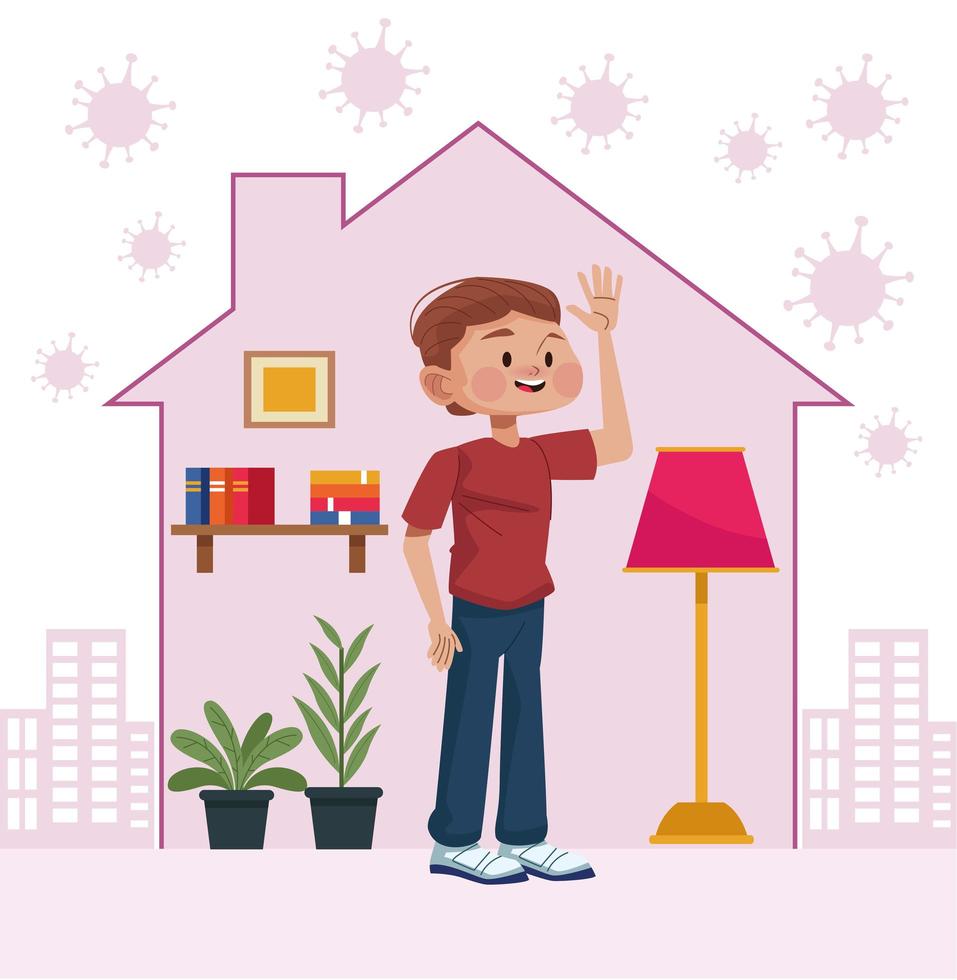 Young Man Staying At Home 1256842 Vector Art At Vecteezy