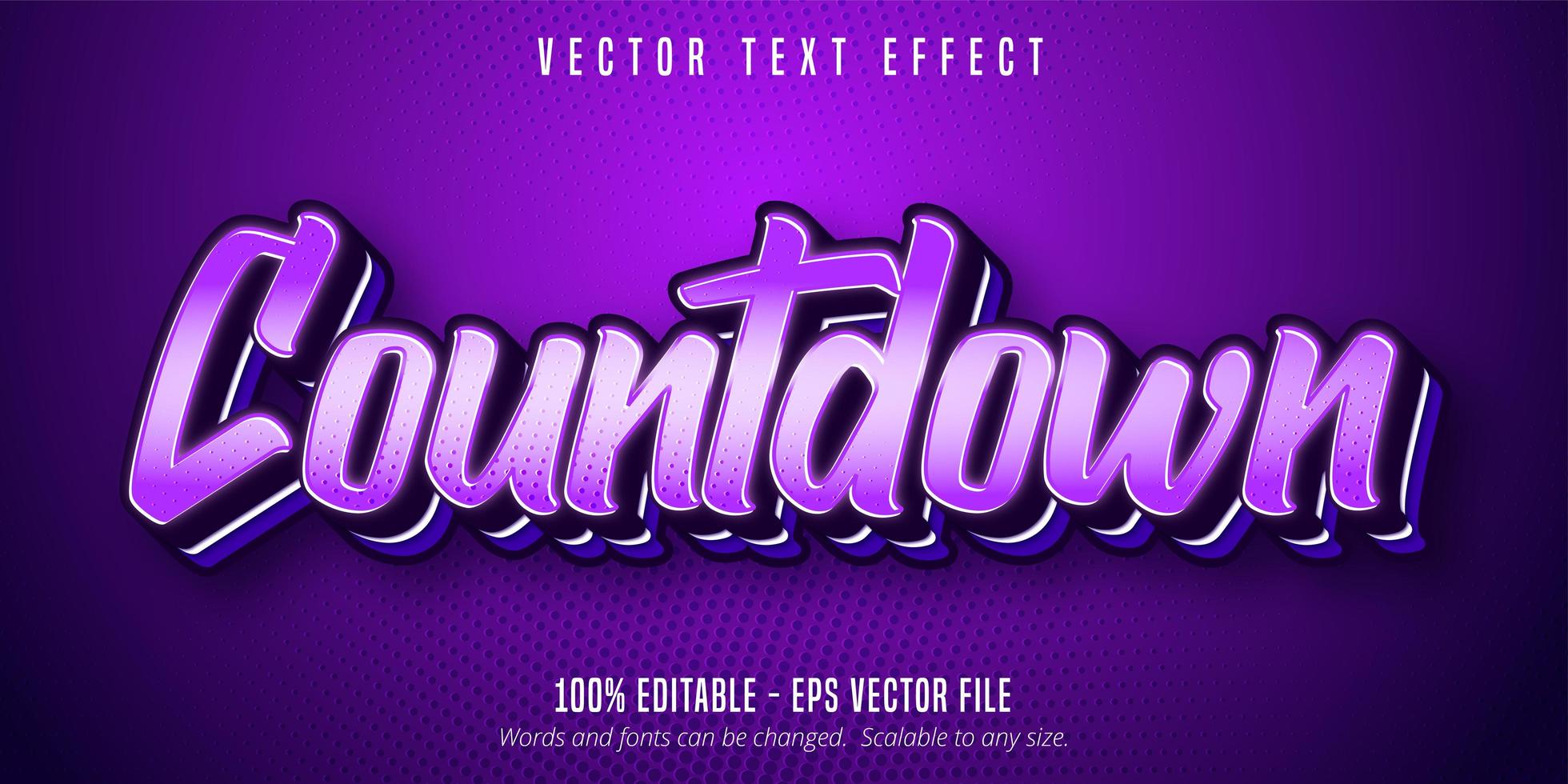 Countdown Text, Purple Color Pop Art Text Effect 1256986 Vector Art at