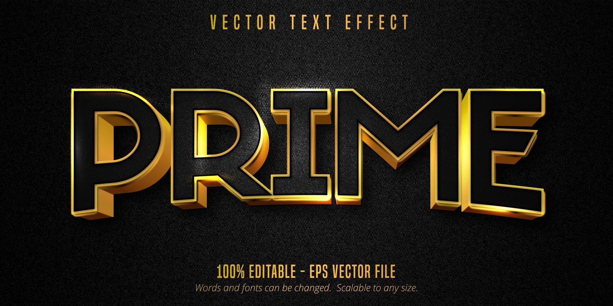Prime Text, Luxury Golden Text Effect on Black Canvas 1256987 Vector Art at Vecteezy