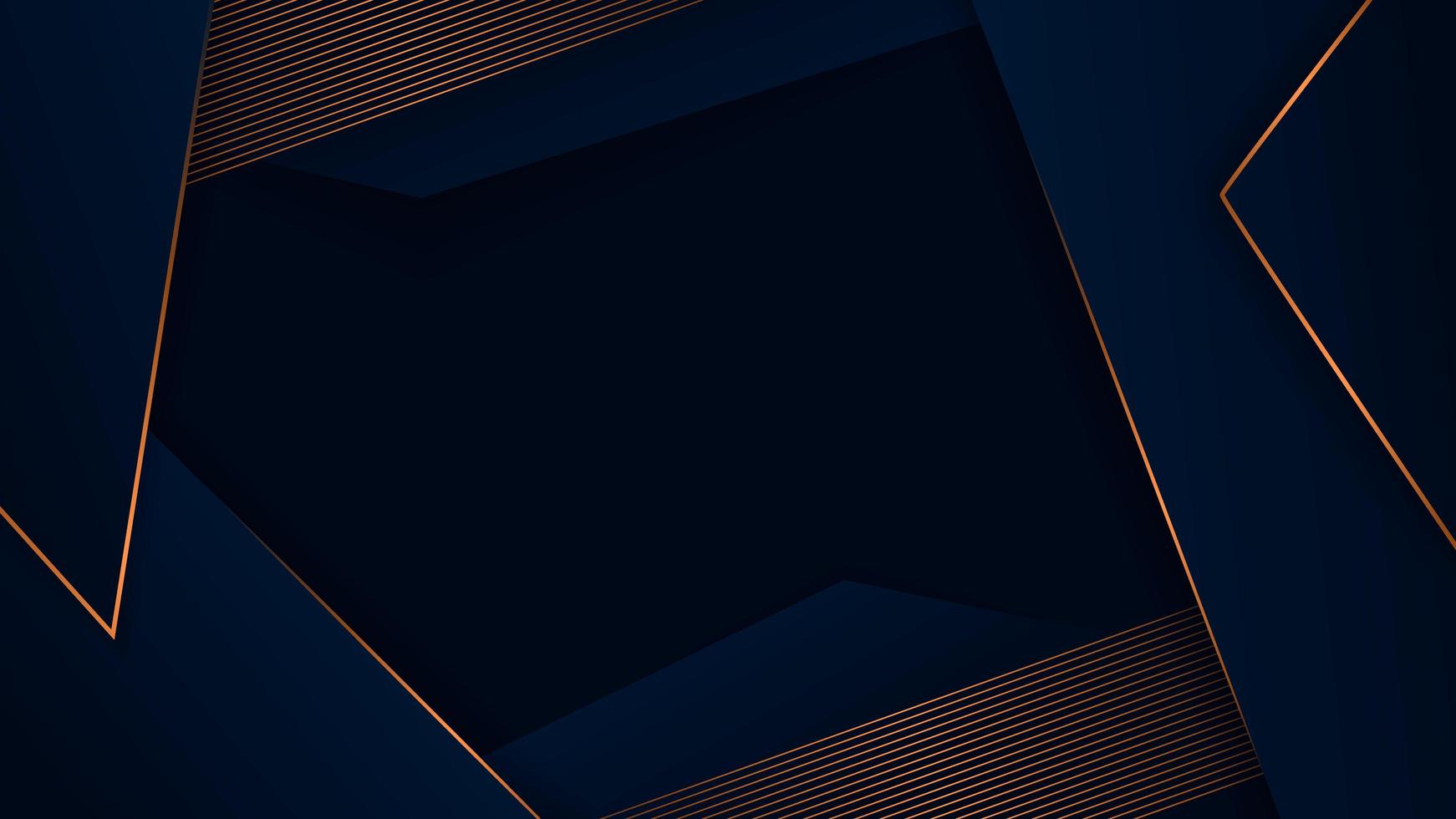 Abstract polygonal luxury dark blue with gold pattern vector