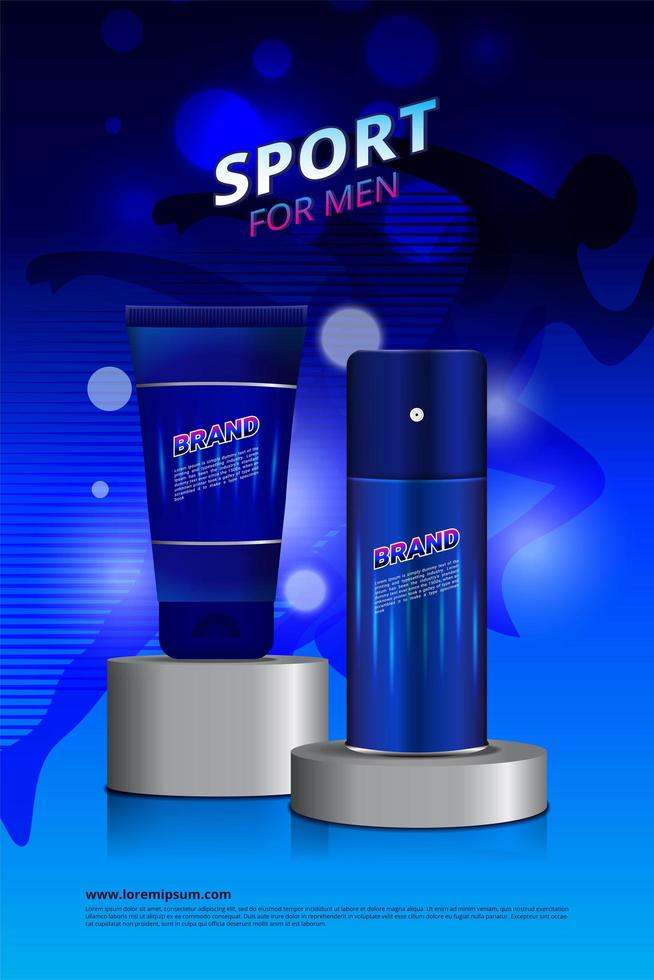 carteles de productos cosméticos para hombres. vector