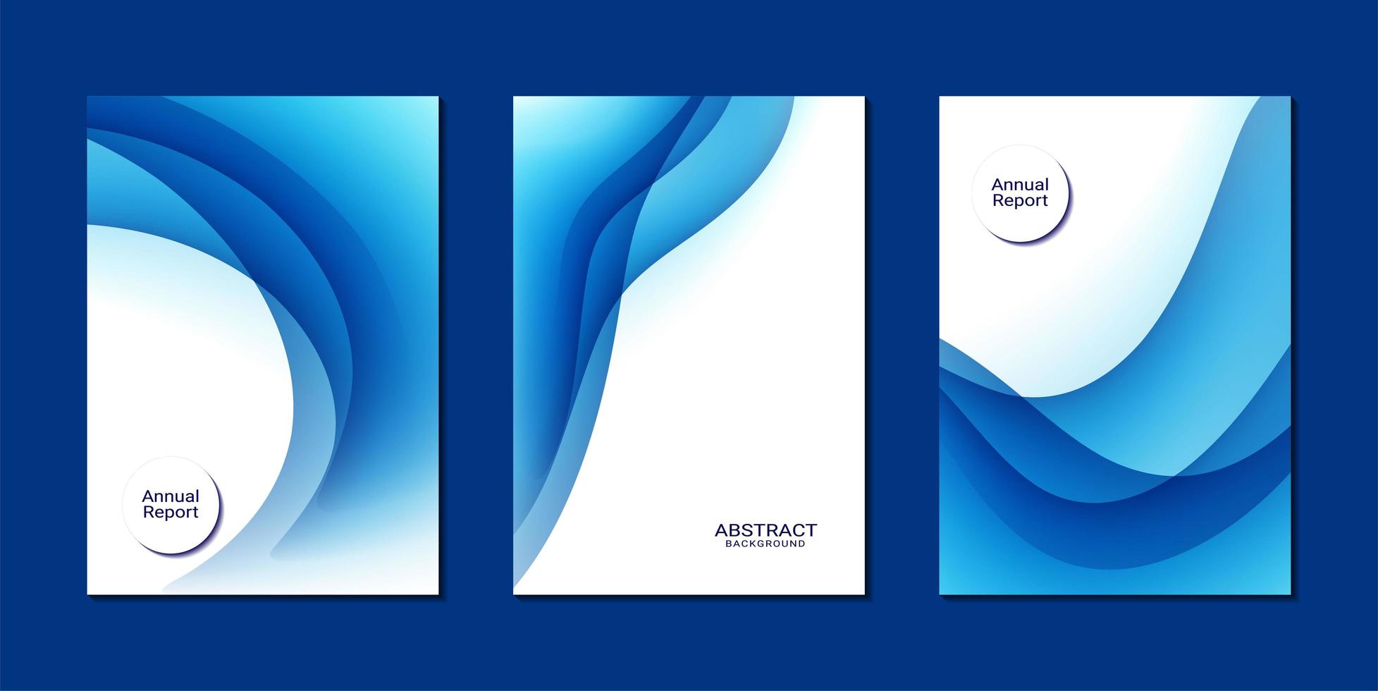 Abstract blue wave shape annual report templates vector