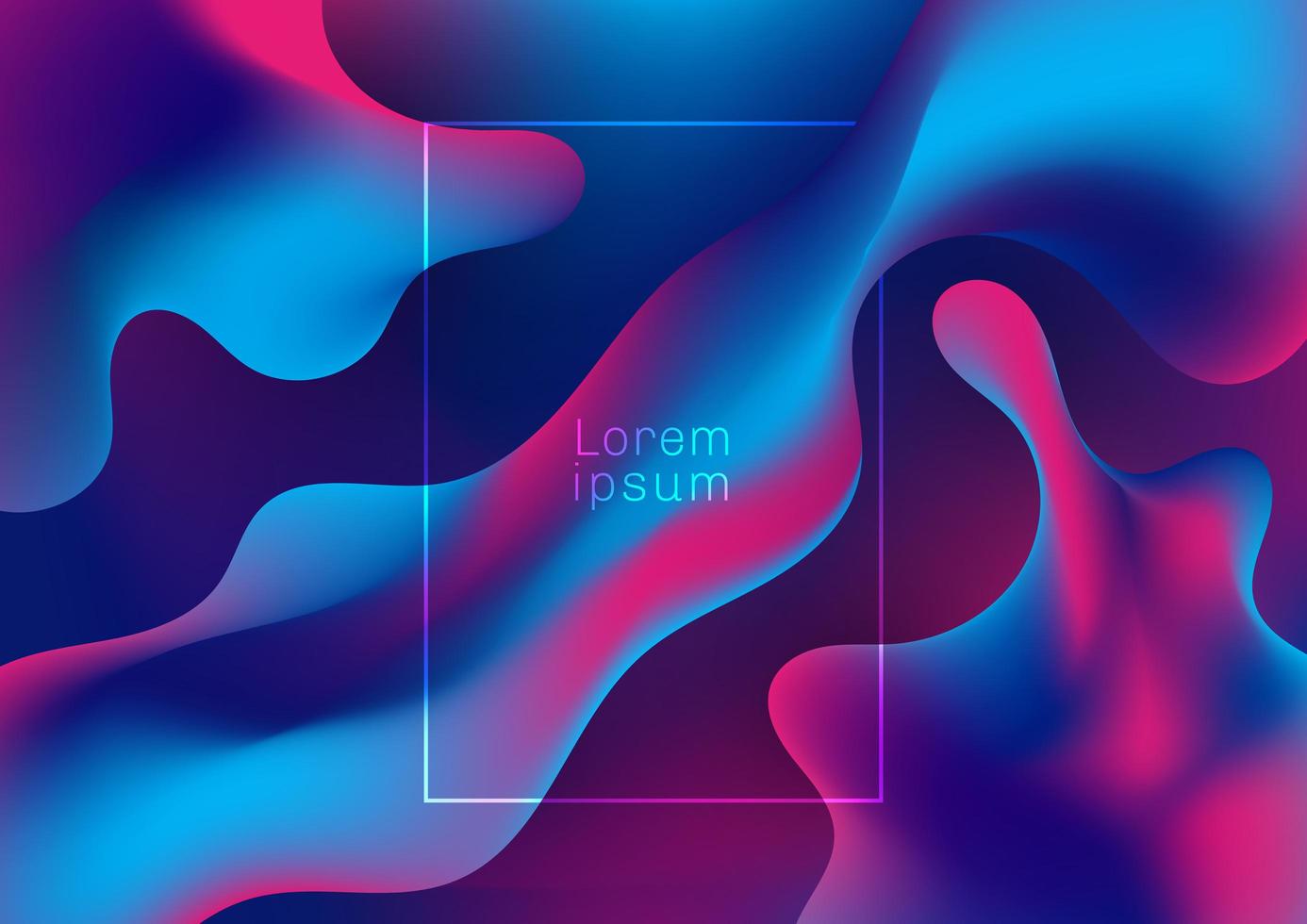 Abstract blue and purple liquid wavy gradient shapes vector