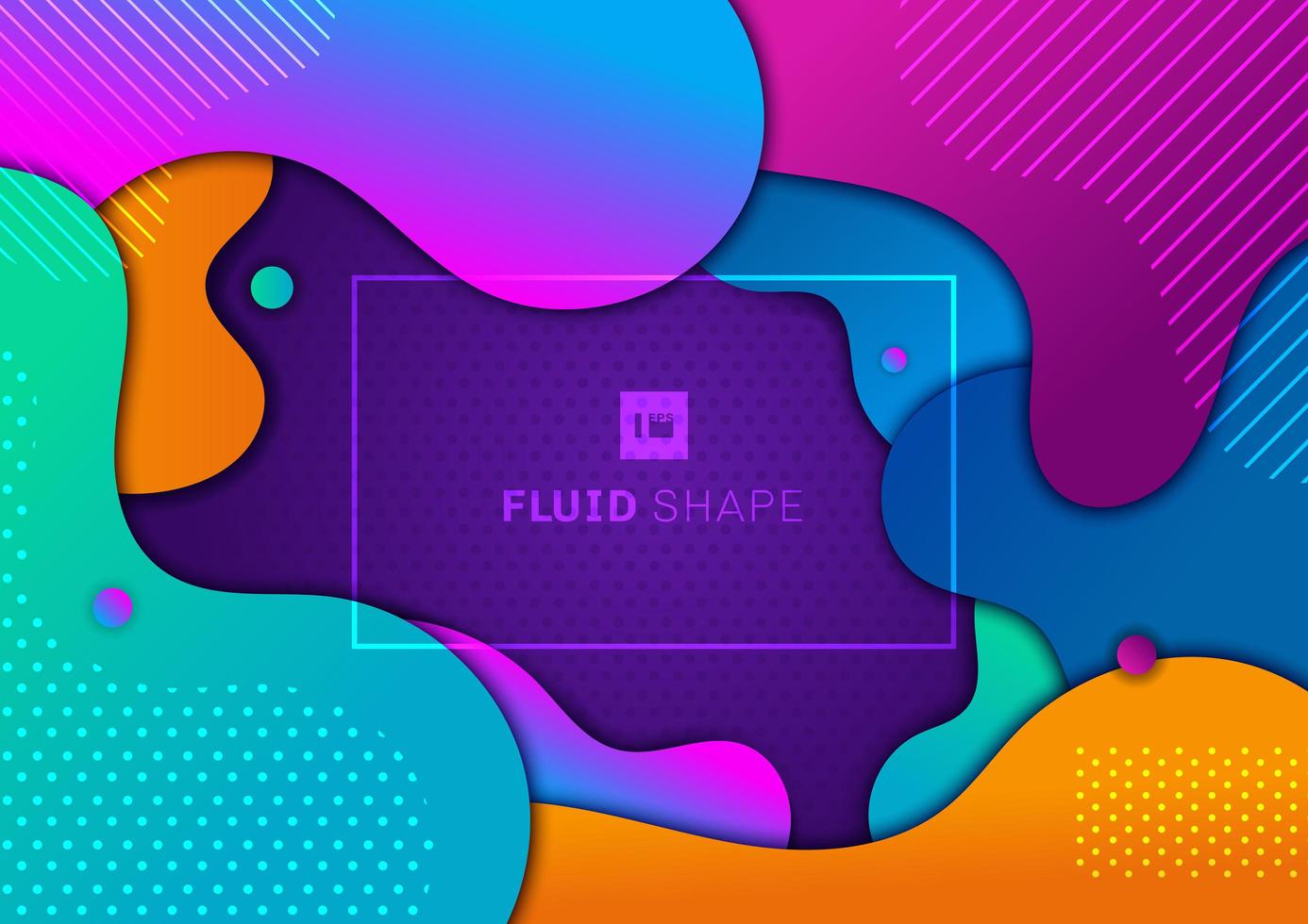 Vibrant colorful trendy fluid gradient shapes and circle elements  vector