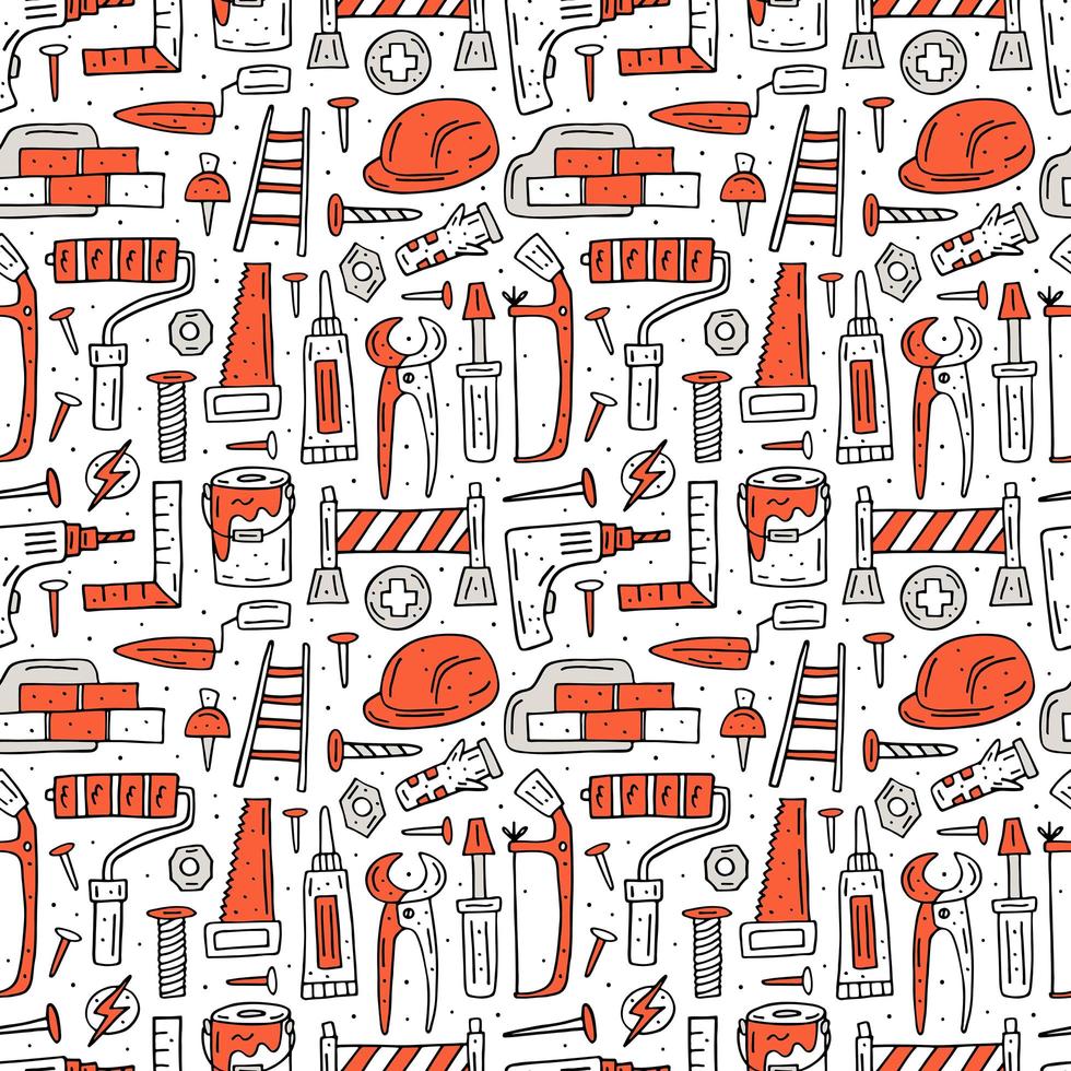 Home repair tools seamless pattern vector