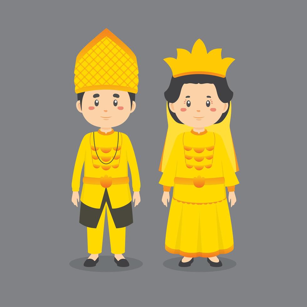Character Wearing Central Sulawesi Dress vector