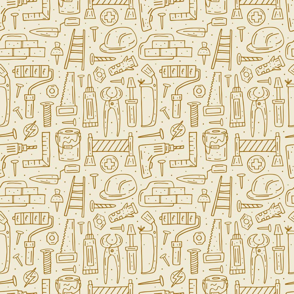 Home repair tools pattern vector