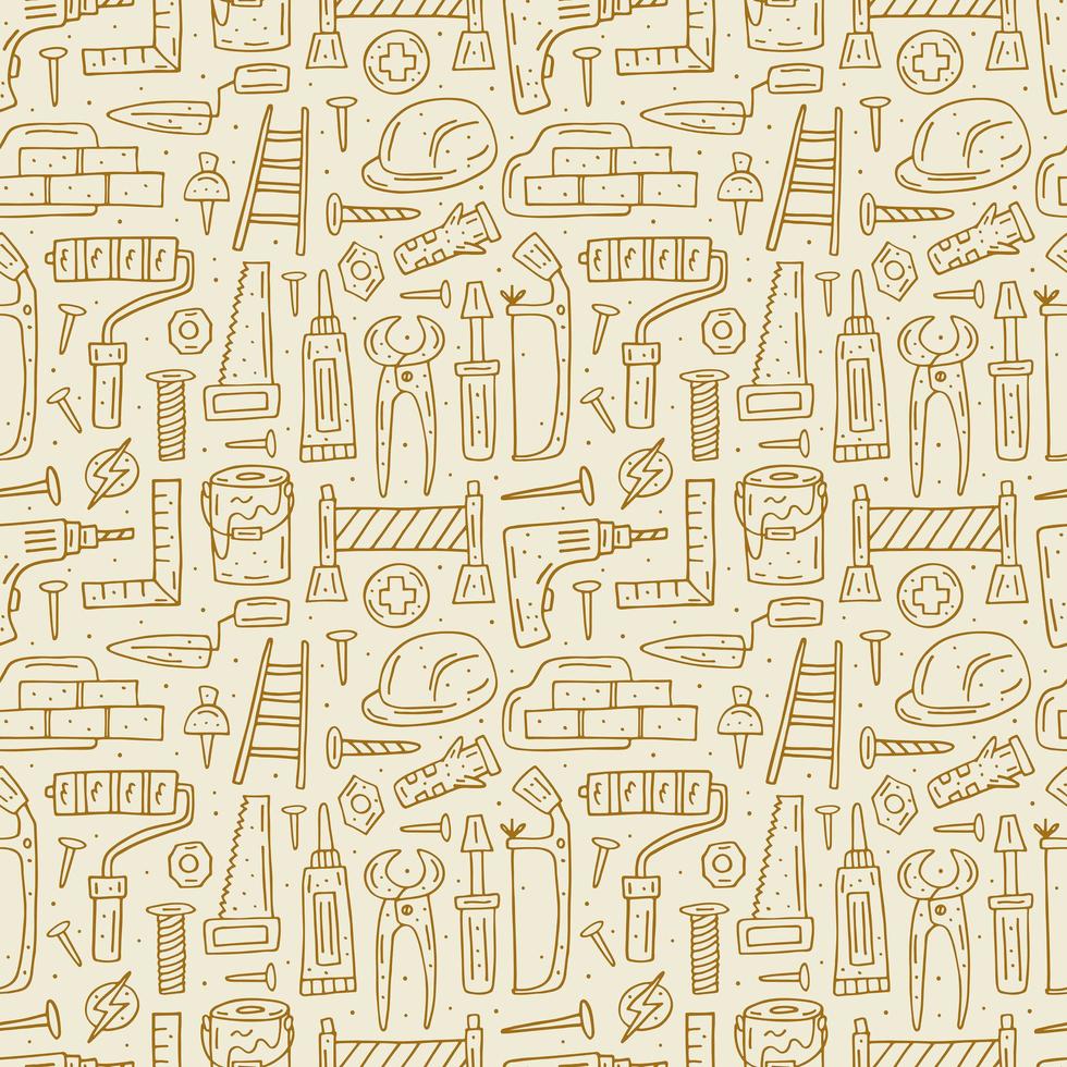 Home repair tools pattern vector