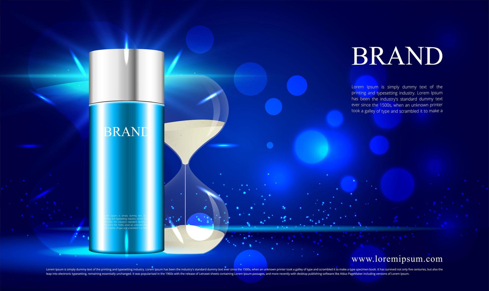 Hourglass background for cosmetic wrinkle reduction advertising vector