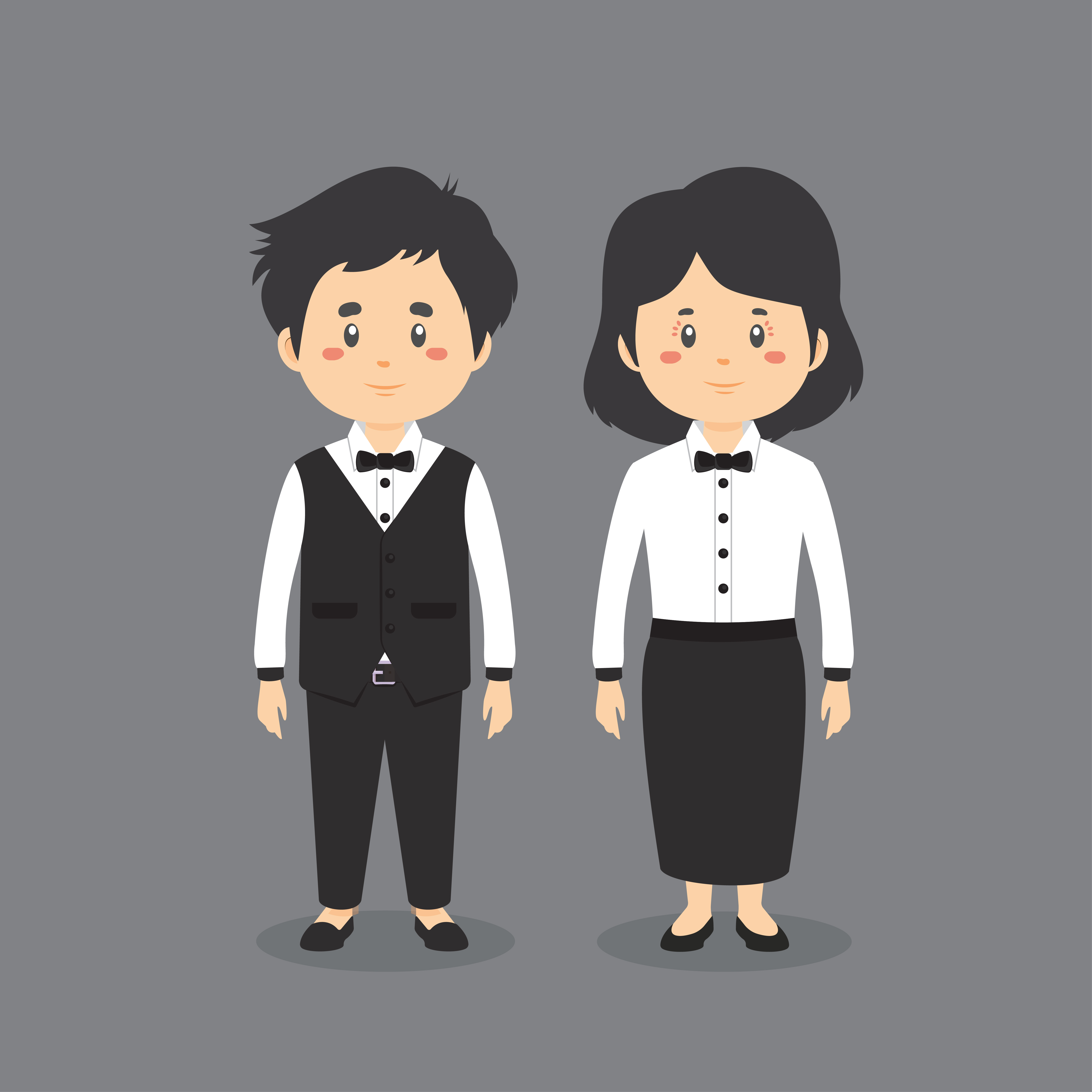 Wearing Waiter Uniform 1259024 Vector Art at Vecteezy