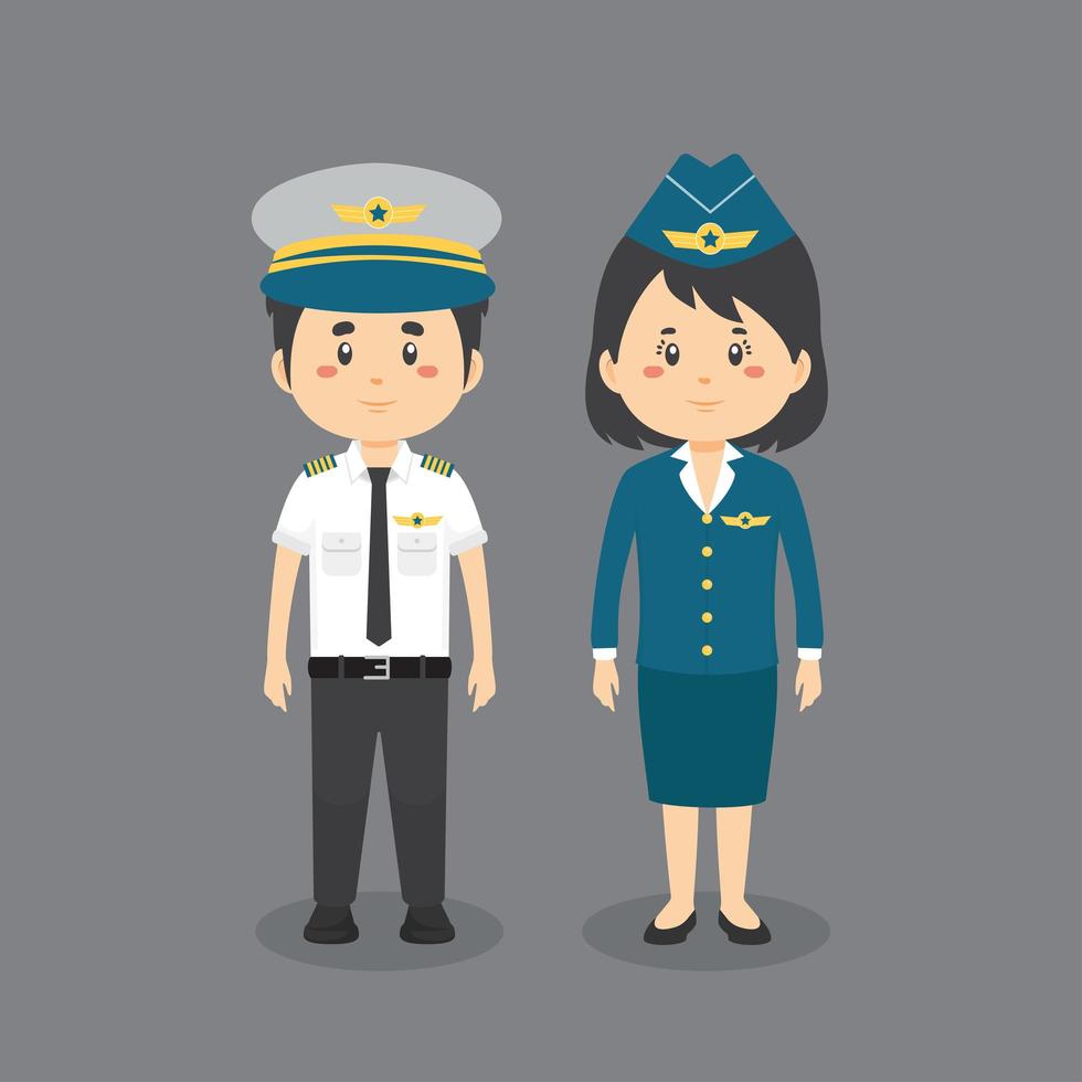 Character Wearing Pilot Uniform vector