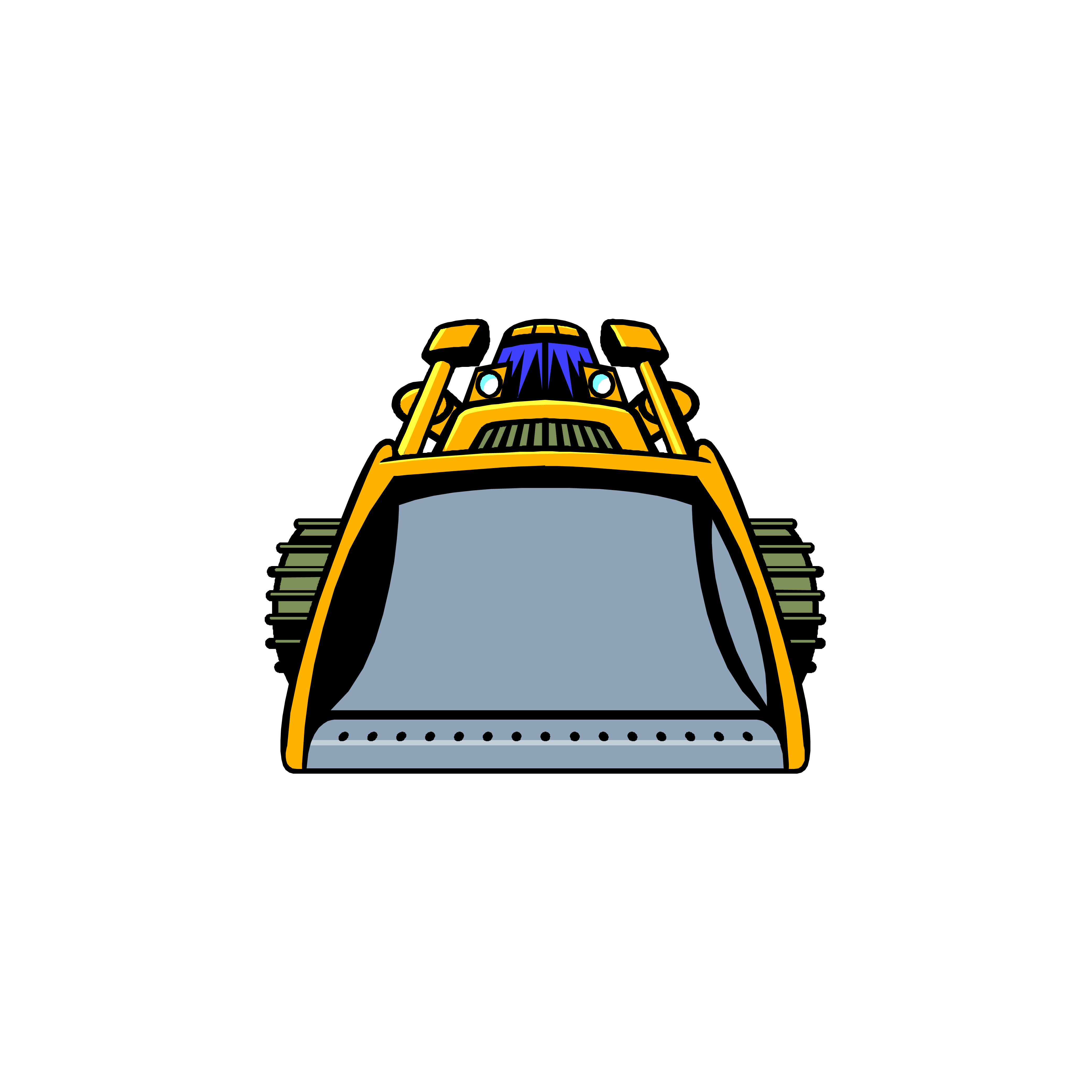 Cartoon of a bulldozer from front view 1259044 Vector Art at Vecteezy