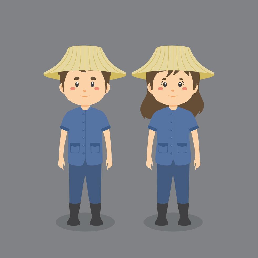 Character Wearing Thailand Outfit vector