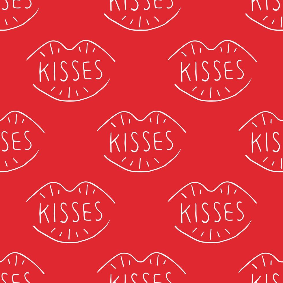 Kisses with lettering vector