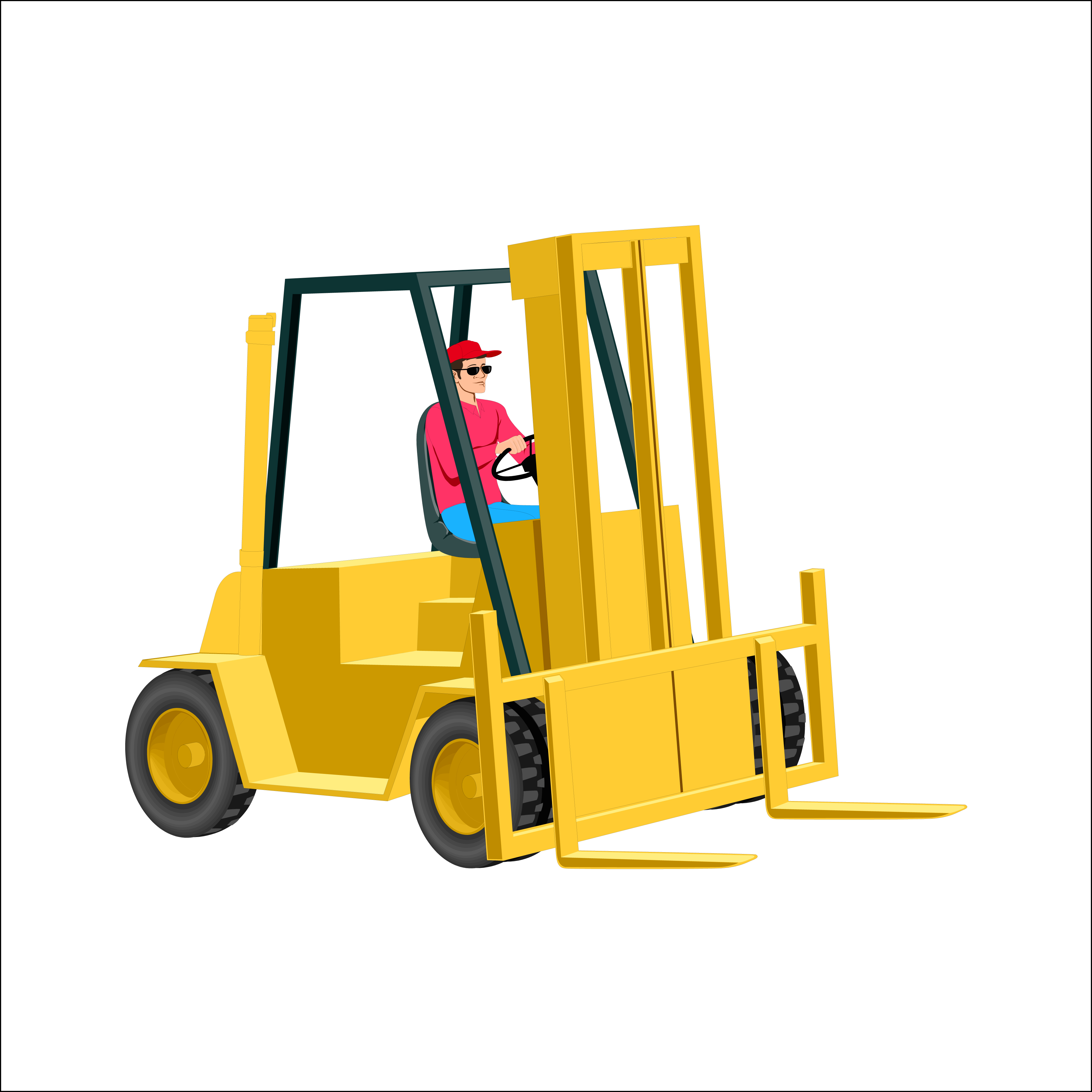 Man driving forklift truck on white 1259152 Vector Art at Vecteezy